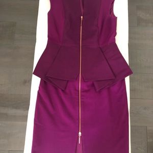 Ted Baker Front Zip Dress Jamthun Magenta size 2